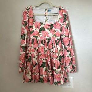 Agua by Agua Bendita Avena Anturioa Mini Cotton Dress Pink XS